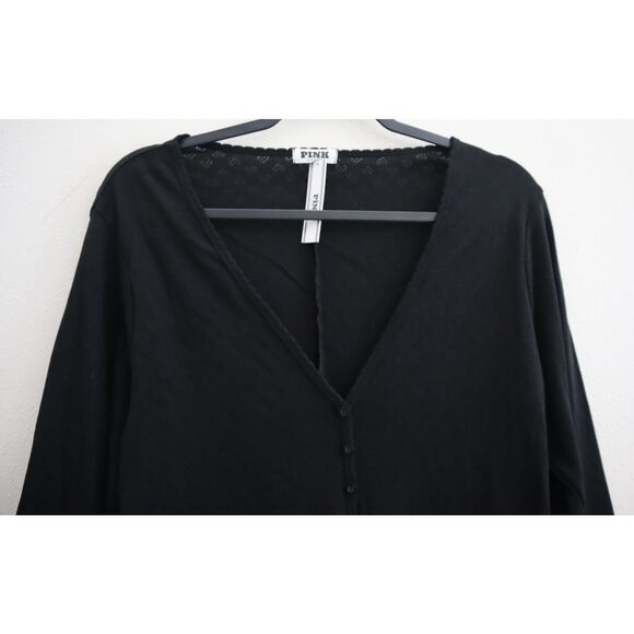 PINK x Victoria's Secret Women's Sz XL Black Heart Eyelette Romper Sleepwear - Picture 3 of 12